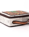 American Darling Jewelry Case Hand Tooled Hair-On Genuine Leather Women Bag Western Handbag Purse