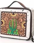 American Darling Jewelry Case Hand Tooled Hair-On Genuine Leather Women Bag Western Handbag Purse