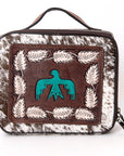 American Darling Jewelry Case Hand Tooled Hair-On Genuine Leather Women Bag Western Handbag Purse