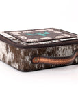 American Darling Jewelry Case Hand Tooled Hair-On Genuine Leather Women Bag Western Handbag Purse