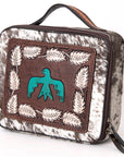 American Darling Jewelry Case Hand Tooled Hair-On Genuine Leather Women Bag Western Handbag Purse
