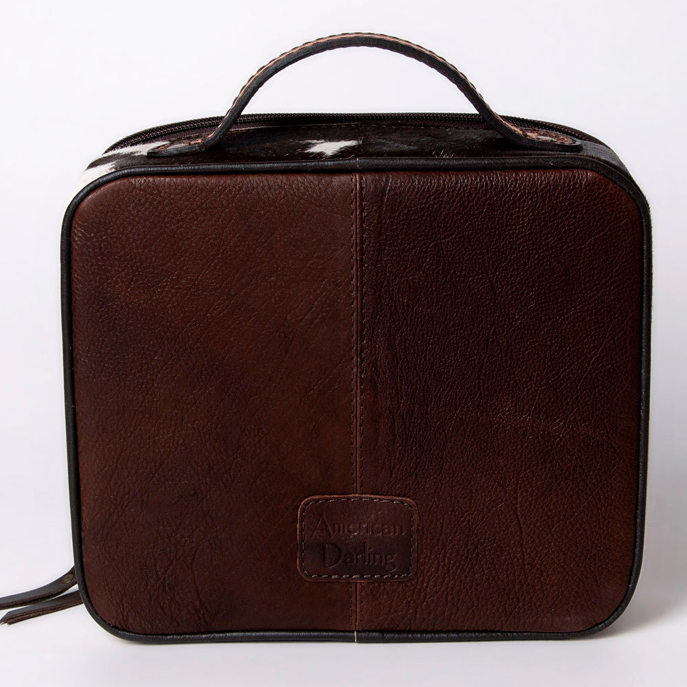 American Darling Jewelry Case Hand Tooled Hair-On Genuine Leather Women Bag Western Handbag Purse