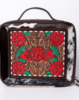 American Darling Jewelry Case Hand Tooled Hair-On Genuine Leather Women Bag Western Handbag Purse