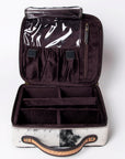 American Darling Jewelry Case Hand Tooled Hair-On Genuine Leather Women Bag Western Handbag Purse