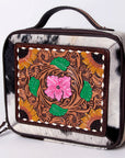 American Darling Jewelry Case Hand Tooled Hair-On Genuine Leather Women Bag Western Handbag Purse