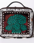 American Darling Jewelry Case Hand Tooled Hair-On Genuine Leather Women Bag Western Handbag Purse