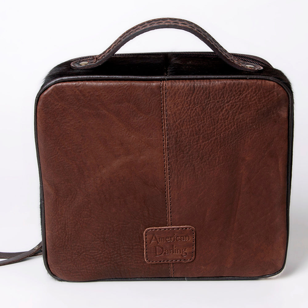 American Darling Jewelry Case Hand Tooled Hair-On Genuine Leather Women Bag Western Handbag Purse
