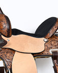 COMFYTACK Horse Barrel Racing American Leather Saddle Floral Dark Brown