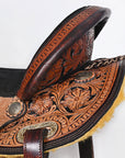 Comfytack Western Horse Barrel Racing Trail Pleasure American Leather Saddle Tack Set With Reins Dark Brown