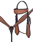 Comfytack Western Horse Barrel Racing Trail Pleasure American Leather Saddle Tack Set With Reins Dark Brown