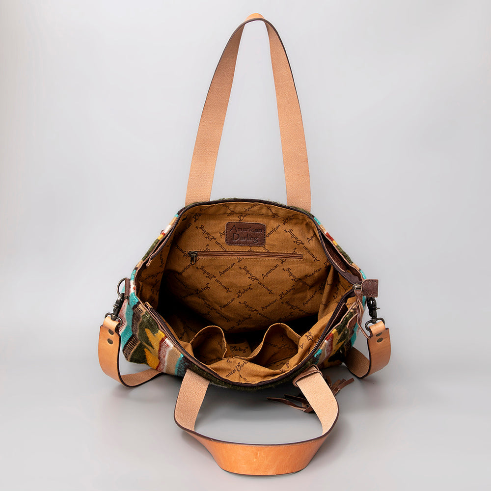 American Darling Tote Saddle Blanket Genuine Leather Women Bag Western Handbag Purse