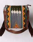 American Darling Saddle Blanket Genuine Leather Women Bag Western Handbag Purse