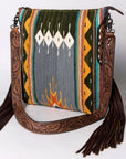 American Darling Saddle Blanket Genuine Leather Women Bag Western Handbag Purse