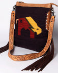 American Darling Saddle Blanket Genuine Leather Women Bag Western Handbag Purse