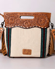 American Darling Clutch Hand Tooled Hair on Genuine Leather Western Women Bag Handbag Purse | Purses for Cute