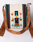American Darling Saddle Blanket Genuine Leather Women Bag Western Handbag Purse