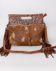 American Darling Clutch Hand Tooled Saddle Blanket Fabric Genuine Leather Western Women Bag Handbag Purse | Purses for Cute