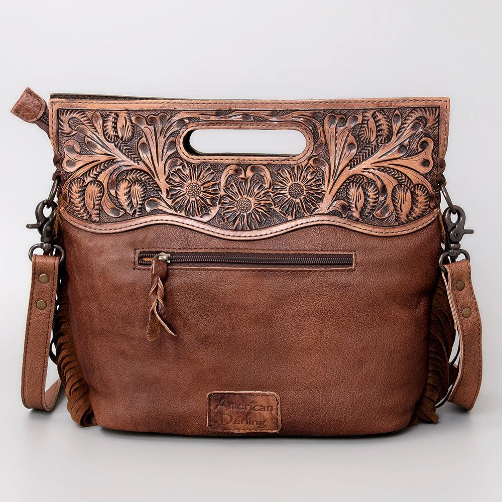 American Darling Clutch Hand Tooled Saddle Blanket Fabric Genuine Leather Western Women Bag Handbag Purse | Purses for Cute