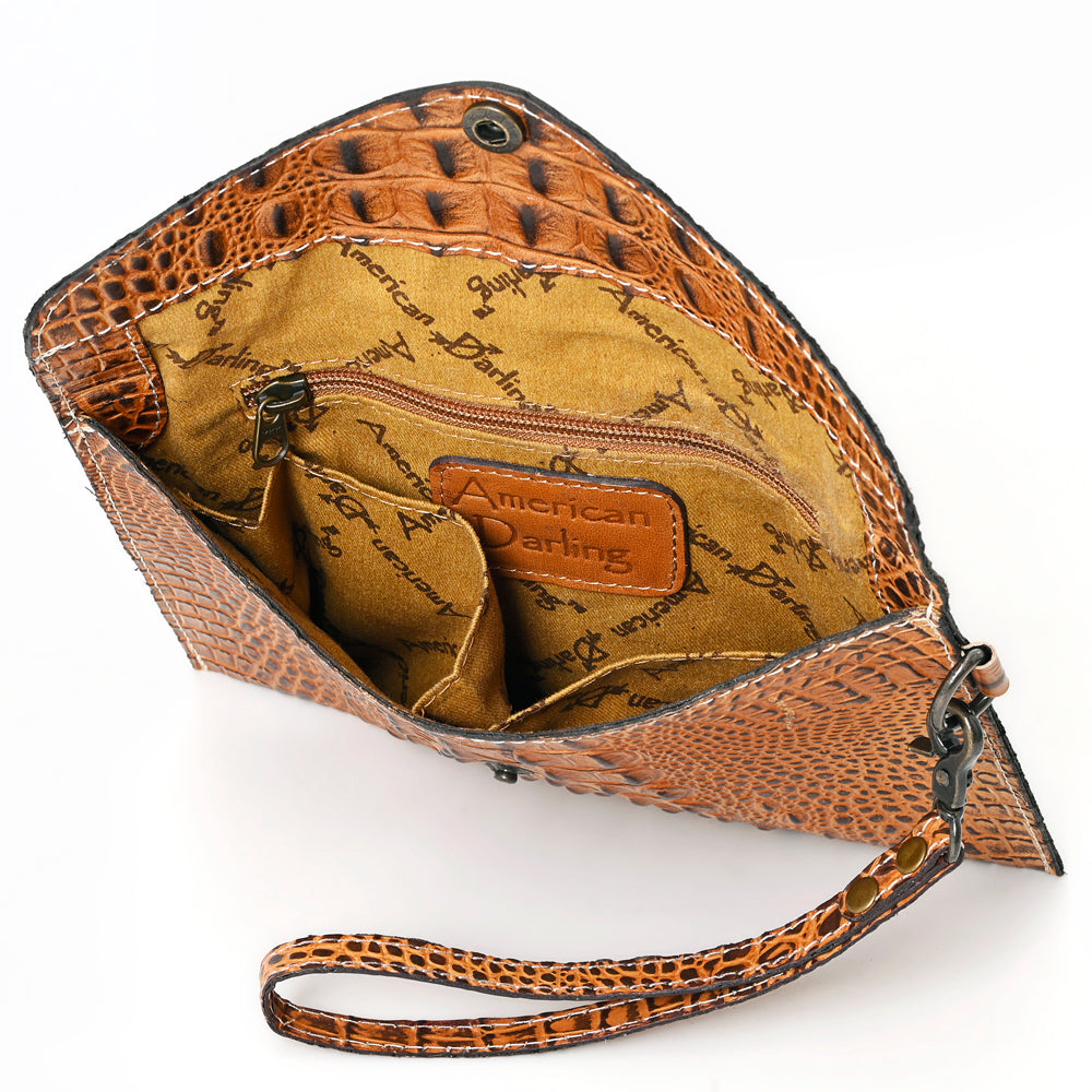 American Darling Crocodile Embossed Genuine Leather Women Bag Western Handbag Purse