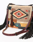 American Darling ADBG1054 Crossbody Saddle Blanket Genuine Leather Women Bag Western Handbag Purse