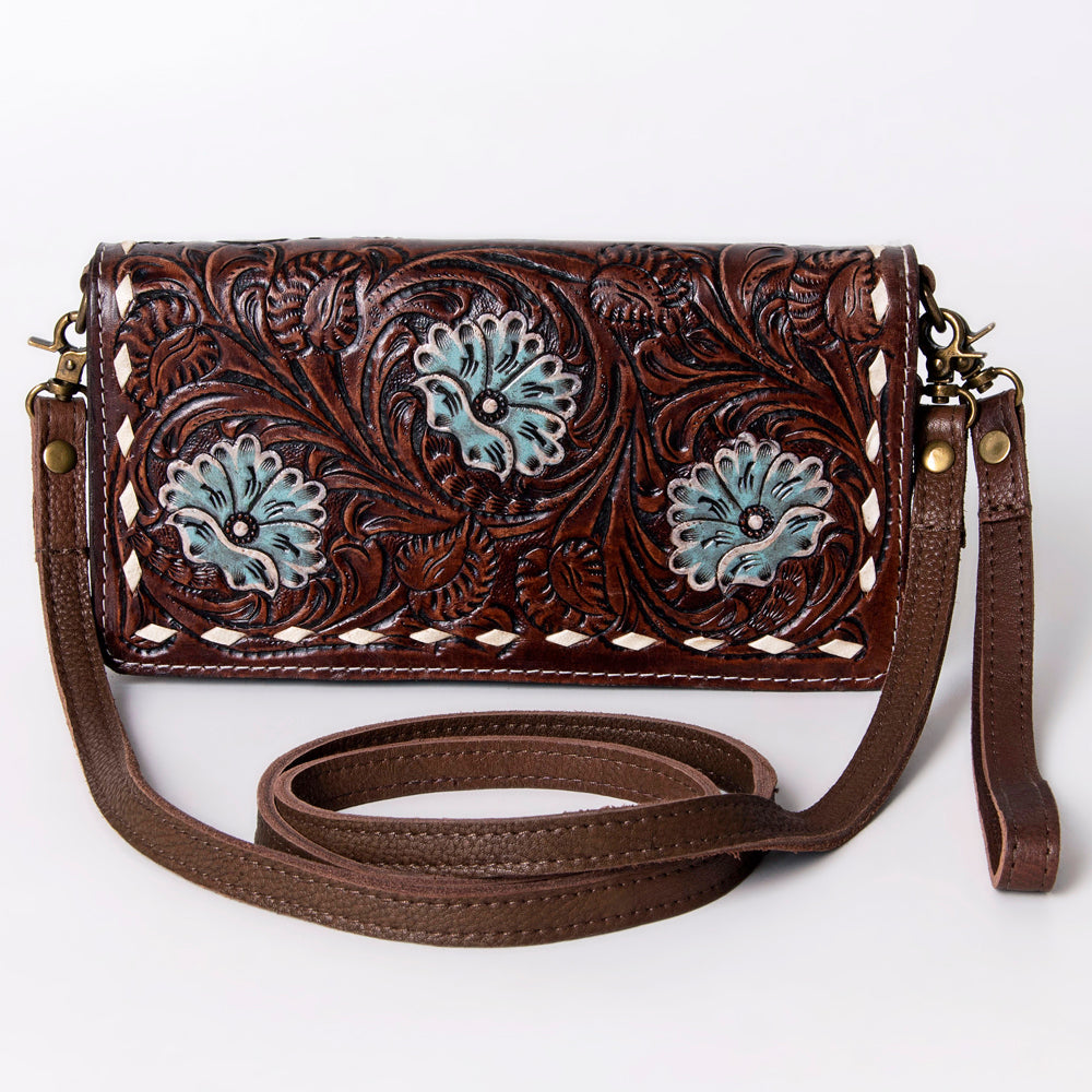 American Darling Organiser Hair-On Hand Tooled Genuine Leather Women Bag Western Handbag Purse