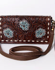 American Darling Organiser Hair-On Hand Tooled Genuine Leather Women Bag Western Handbag Purse
