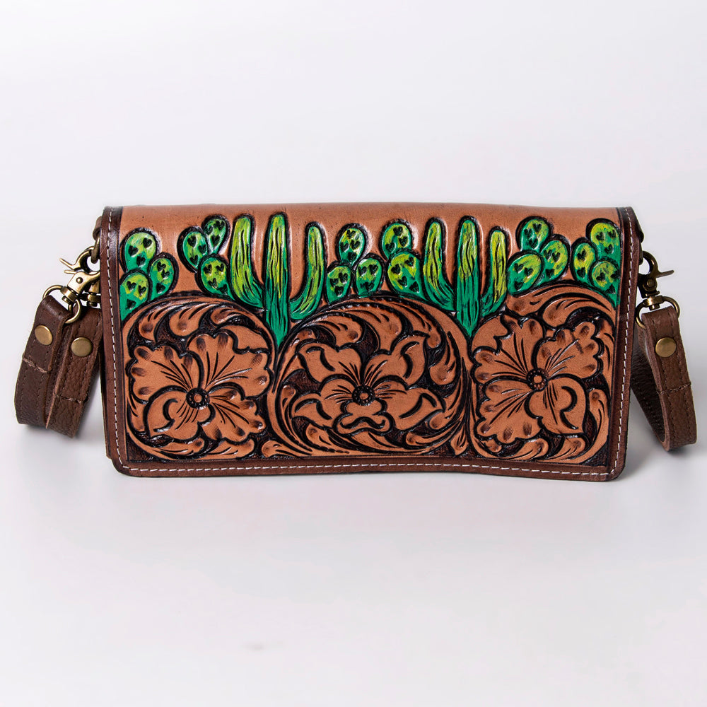 American Darling Organiser Hair-On Hand Tooled Genuine Leather Women Bag Western Handbag Purse