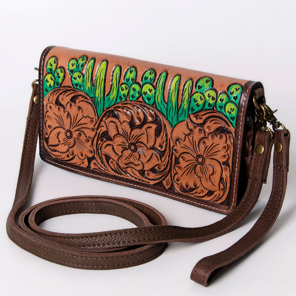 American Darling Organiser Hair-On Hand Tooled Genuine Leather Women Bag Western Handbag Purse
