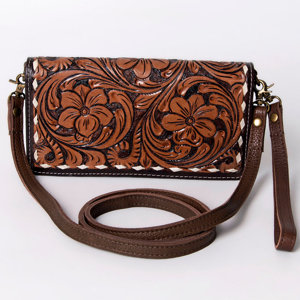 American Darling Organiser Hair-On Hand Tooled Genuine Leather Women Bag Western Handbag Purse