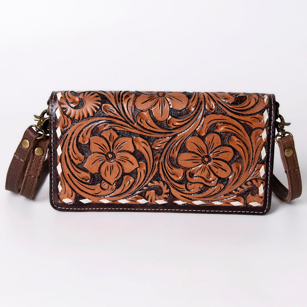 American Darling Organiser Hair-On Hand Tooled Genuine Leather Women Bag Western Handbag Purse