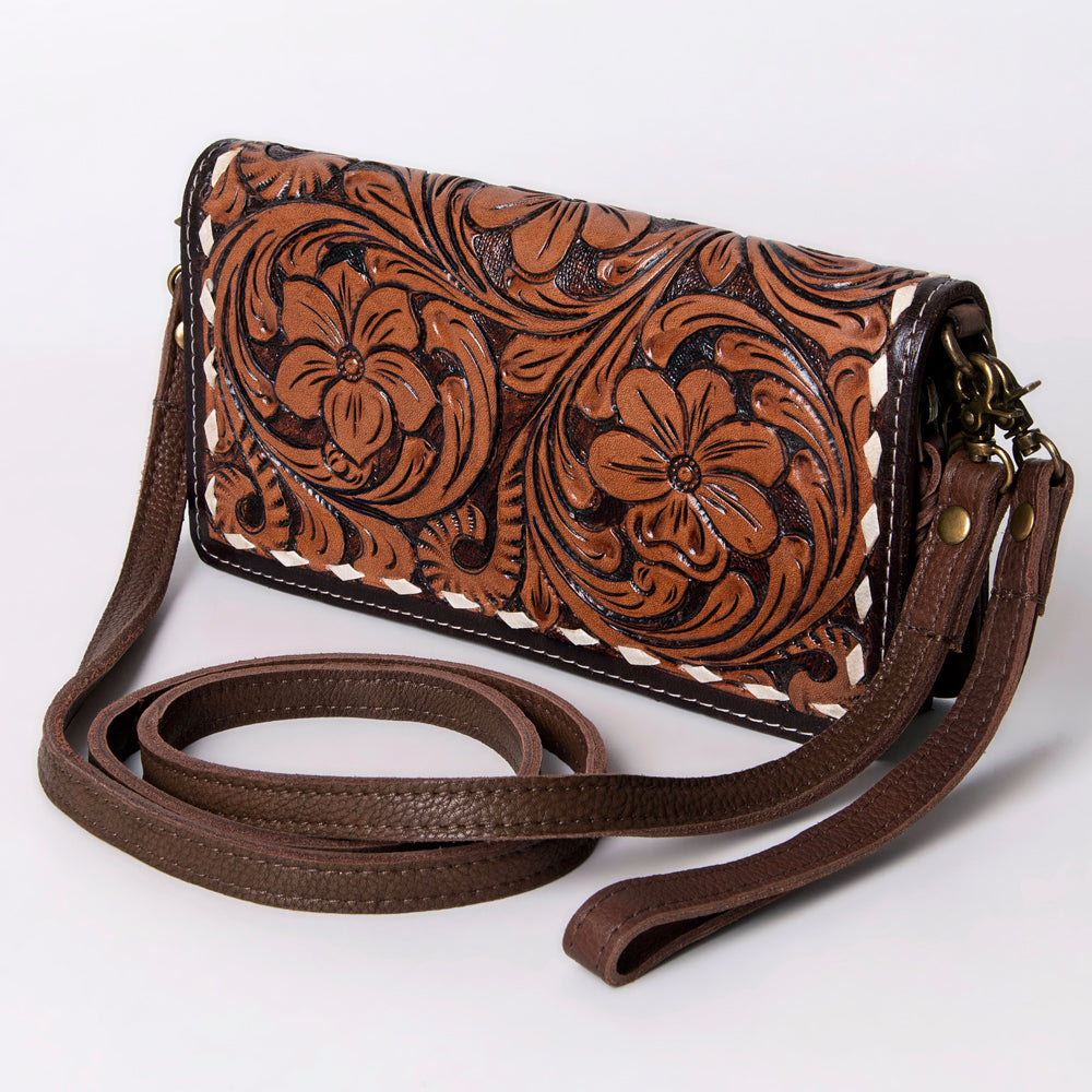 American Darling Organiser Hair-On Hand Tooled Genuine Leather Women Bag Western Handbag Purse
