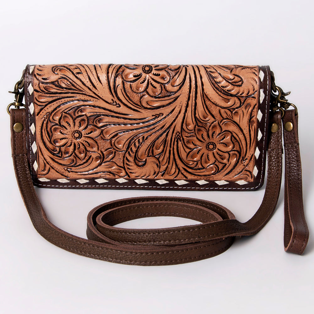 American Darling Organiser Hair-On Hand Tooled Genuine Leather Women Bag Western Handbag Purse