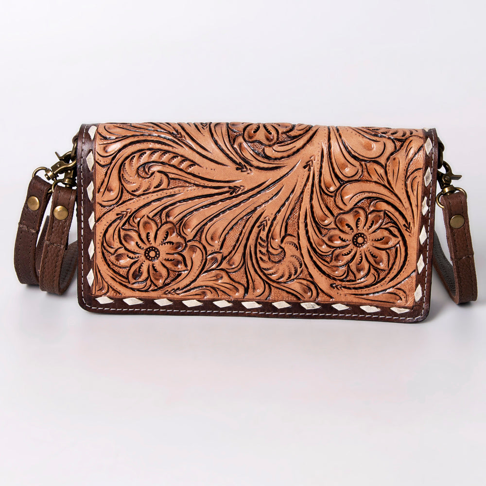 American Darling Organiser Hair-On Hand Tooled Genuine Leather Women Bag Western Handbag Purse