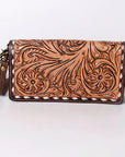 American Darling Organiser Hair-On Hand Tooled Genuine Leather Women Bag Western Handbag Purse
