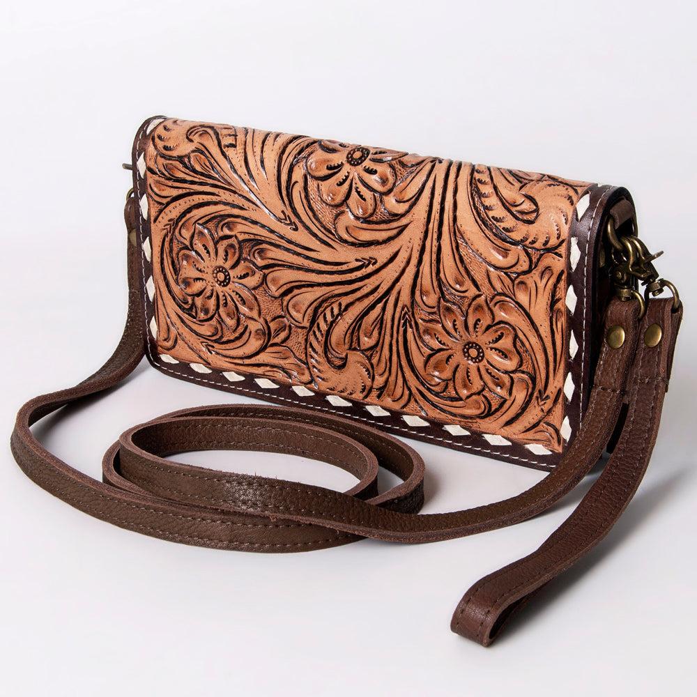 American Darling Organiser Hair-On Hand Tooled Genuine Leather Women Bag Western Handbag Purse