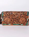 American Darling Organiser Hair-On Hand Tooled Genuine Leather Women Bag Western Handbag Purse