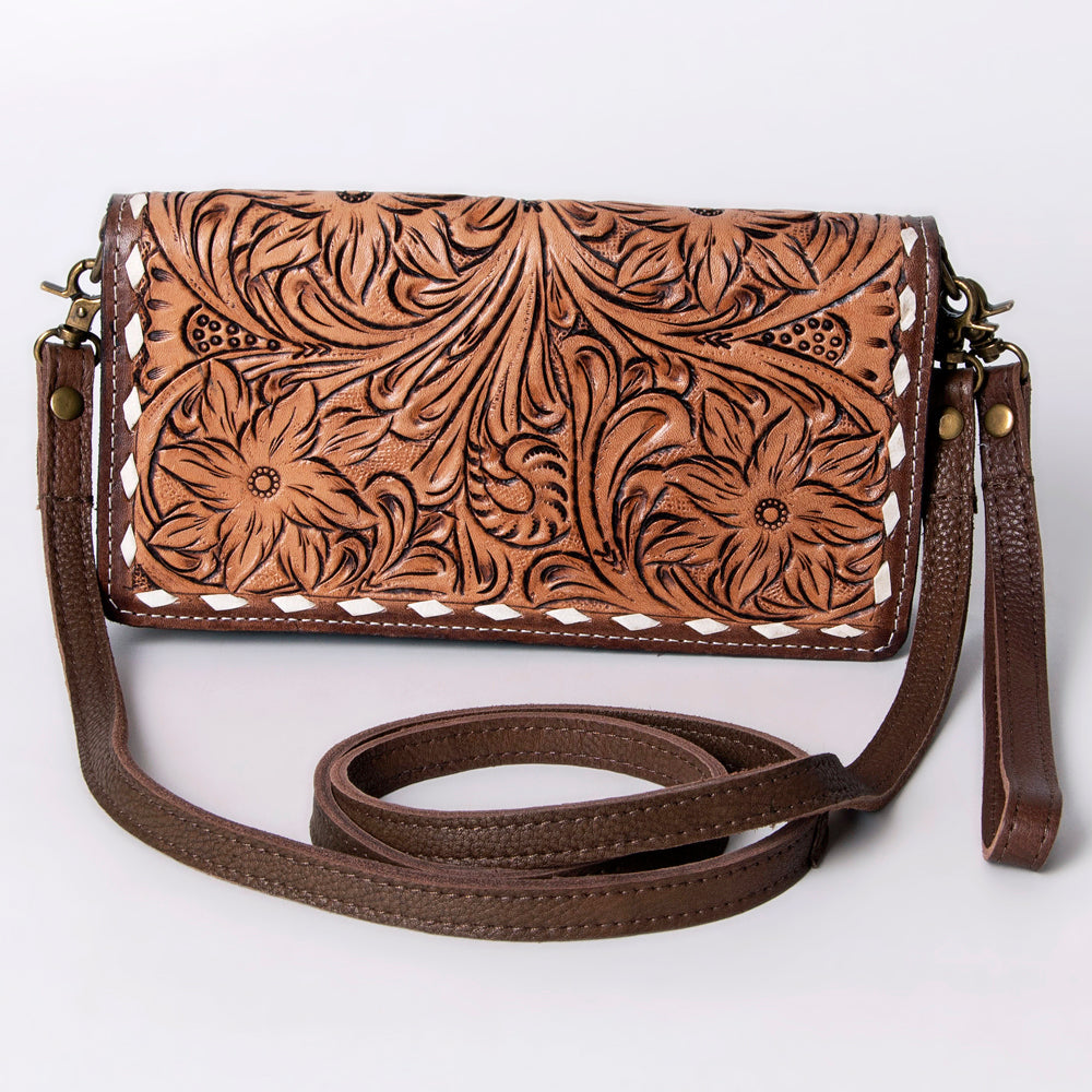 American Darling Organiser Hair-On Hand Tooled Genuine Leather Women Bag Western Handbag Purse