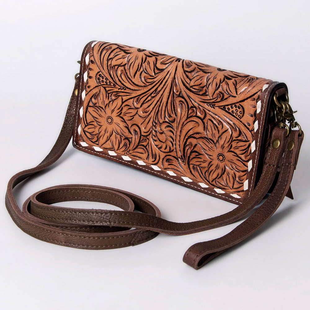 American Darling Organiser Hair-On Hand Tooled Genuine Leather Women Bag Western Handbag Purse