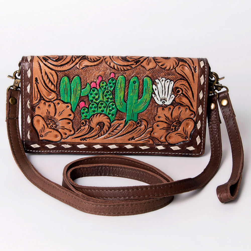 American Darling Organiser Hair-On Hand Tooled Genuine Leather Women Bag Western Handbag Purse