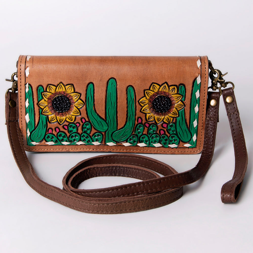 American Darling Organiser Hair-On Hand Tooled Genuine Leather Women Bag Western Handbag Purse