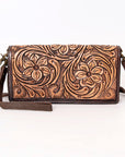 American Darling Organiser Hair-On Hand Tooled Genuine Leather Women Bag Western Handbag Purse