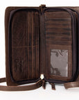 American Darling Organiser Hair-On Hand Tooled Genuine Leather Women Bag Western Handbag Purse