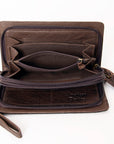 American Darling Organiser Hair-On Hand Tooled Genuine Leather Women Bag Western Handbag Purse