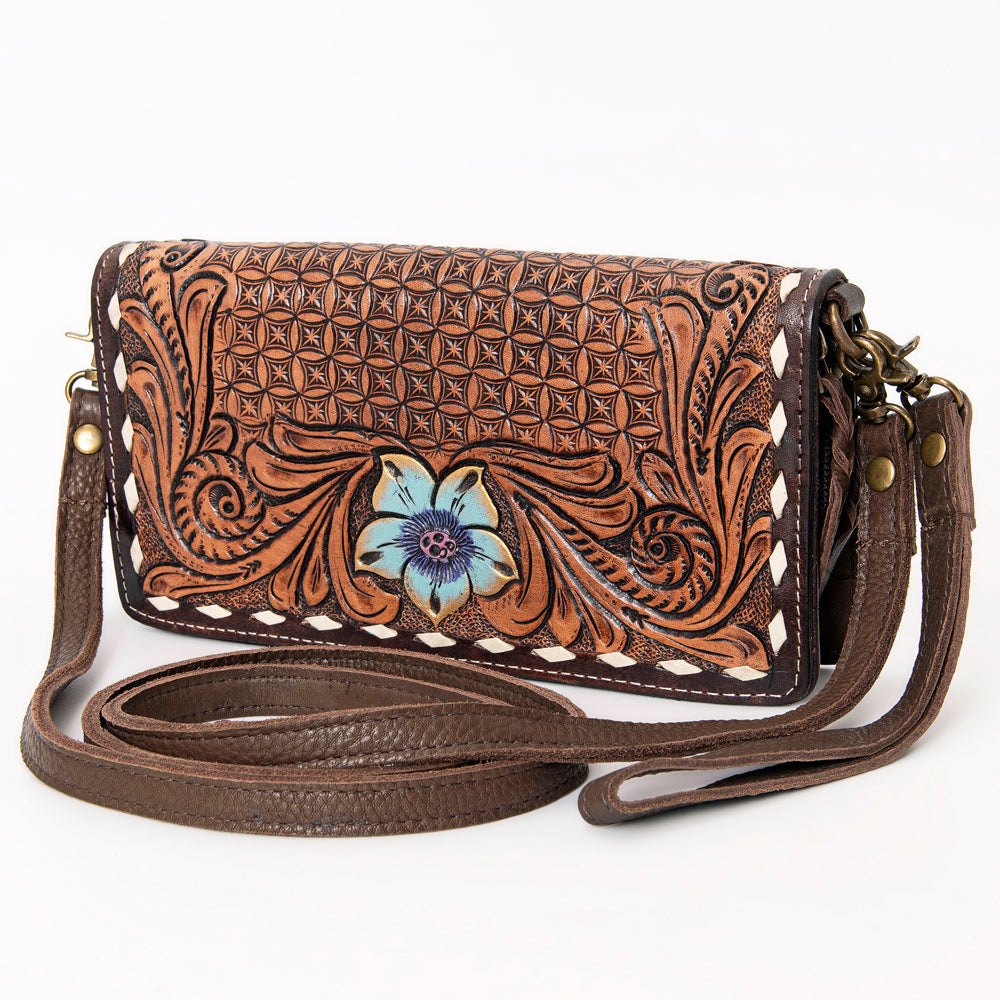 American Darling Organiser Hair-On Hand Tooled Genuine Leather Women Bag Western Handbag Purse