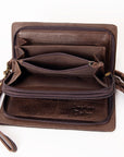 American Darling Organiser Hair-On Hand Tooled Genuine Leather Women Bag Western Handbag Purse