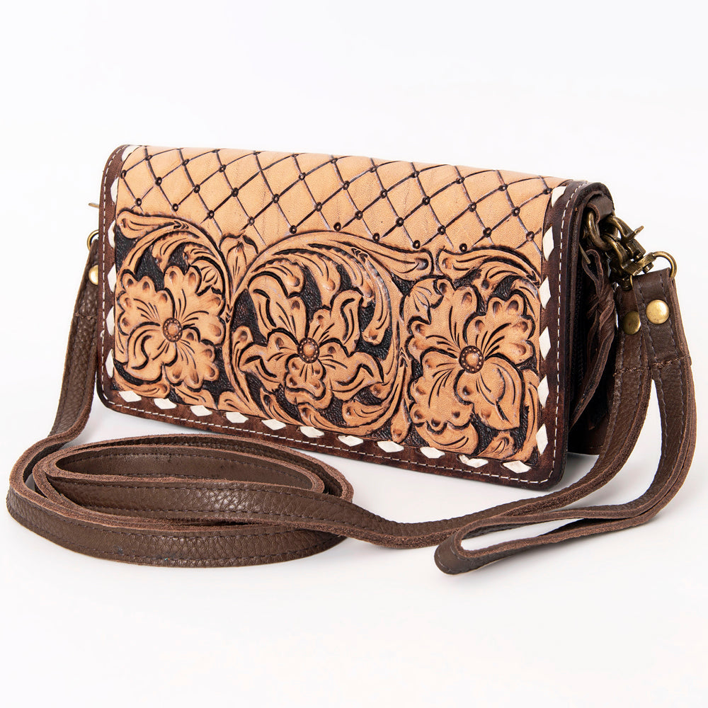 American Darling Organiser Hair-On Hand Tooled Genuine Leather Women Bag Western Handbag Purse