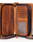 American Darling Organiser Hair-On Hand Tooled Genuine Leather Women Bag Western Handbag Purse