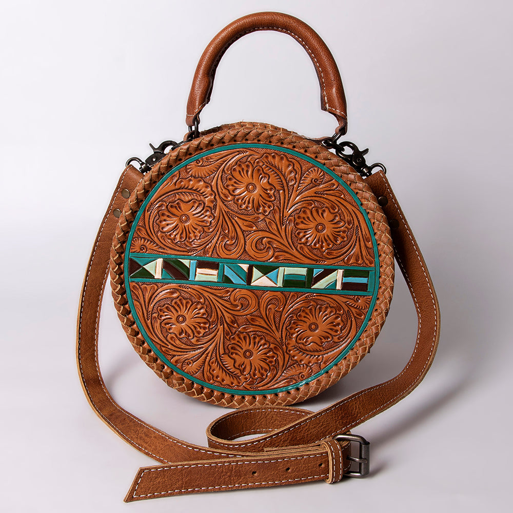 American Darling ADBG1025A Canteen Hand Tooled Genuine Leather women bag western handbag purse
