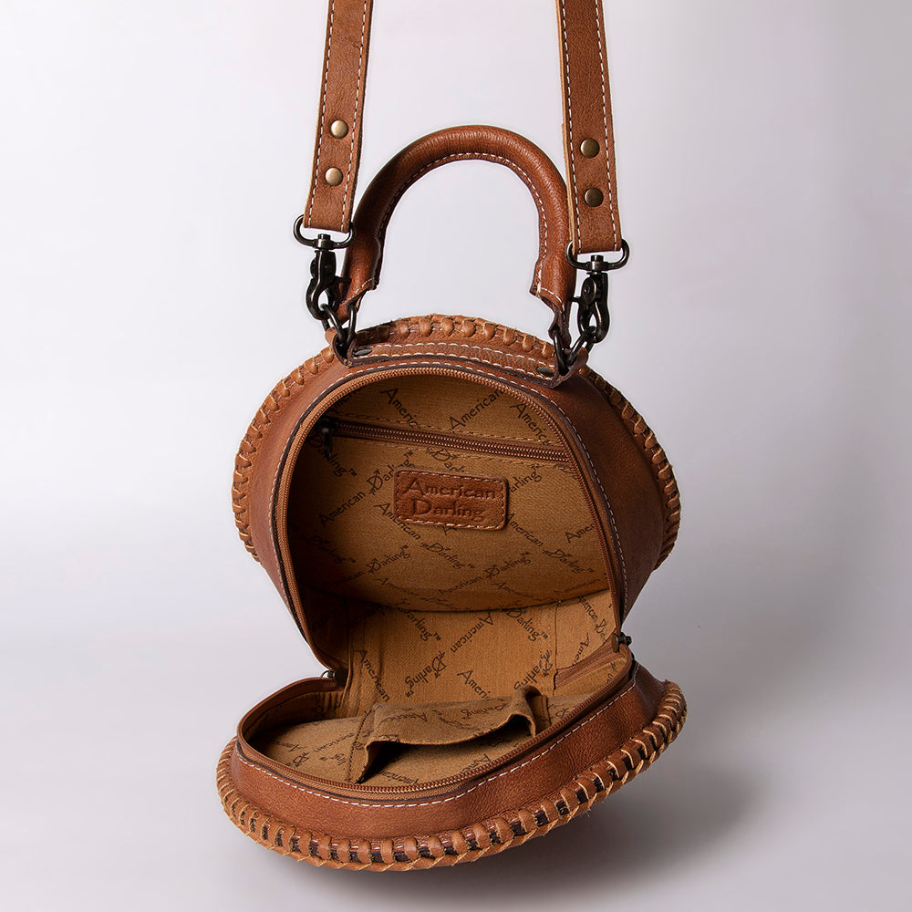 American Darling ADBG1025A Canteen Hand Tooled Genuine Leather women bag western handbag purse