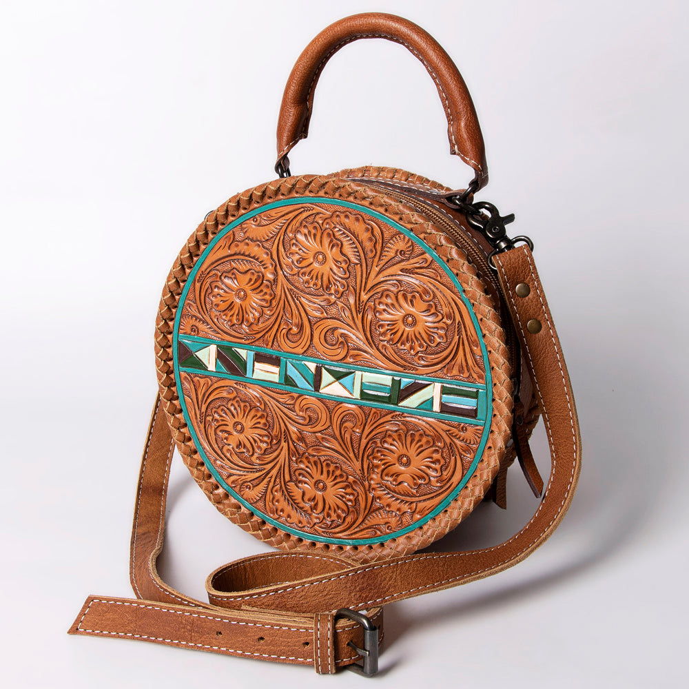 American Darling ADBG1025A Canteen Hand Tooled Genuine Leather women bag western handbag purse